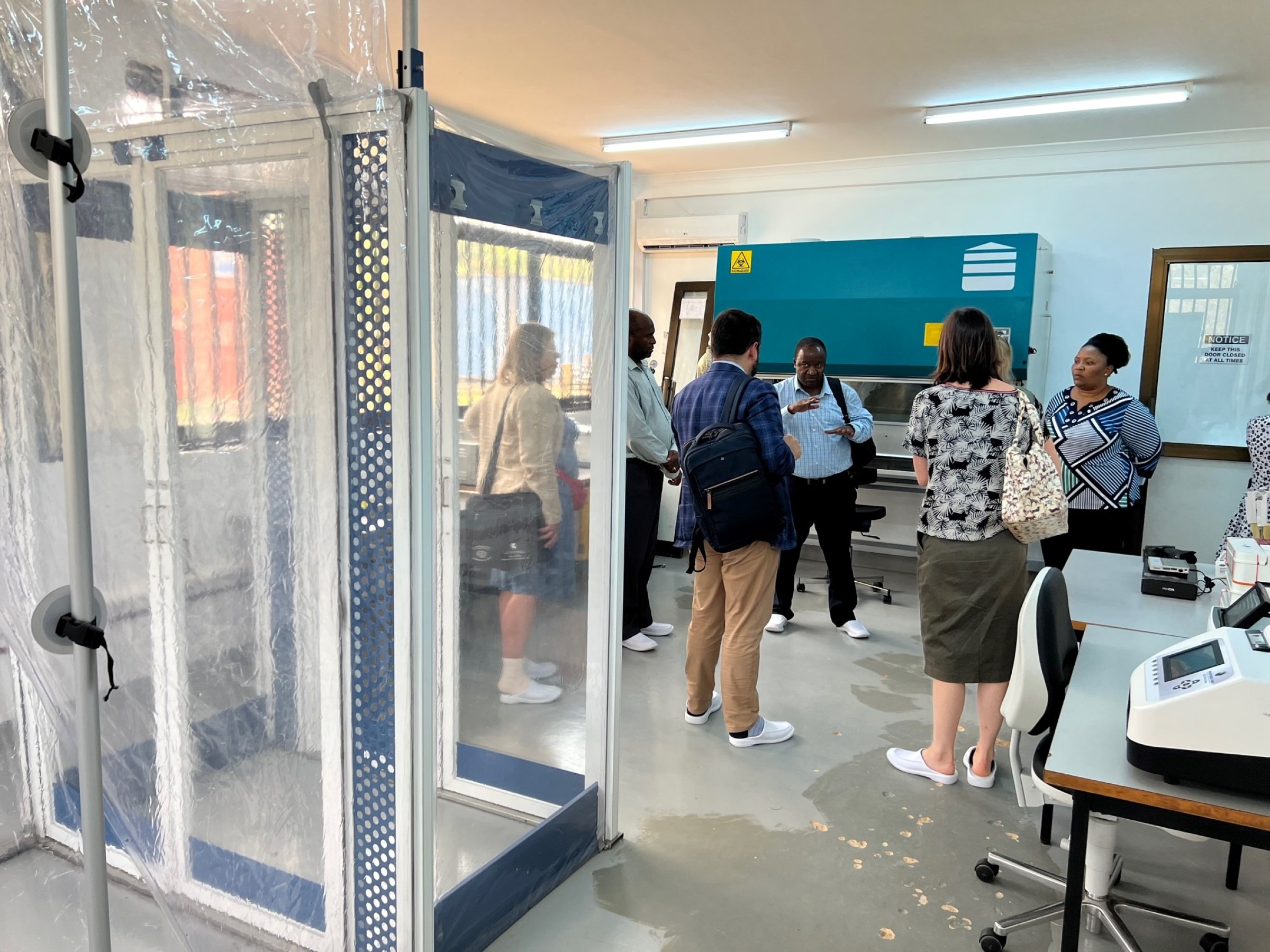 Here, the representatives from the NVI are visiting one of the laboratories at the Sokoine University. Photo: Bryndis Holm