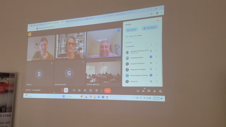 An online session was held with NVI researchers Marie Krosness and Helga Høgåsen. Stephano Materego, TVLA