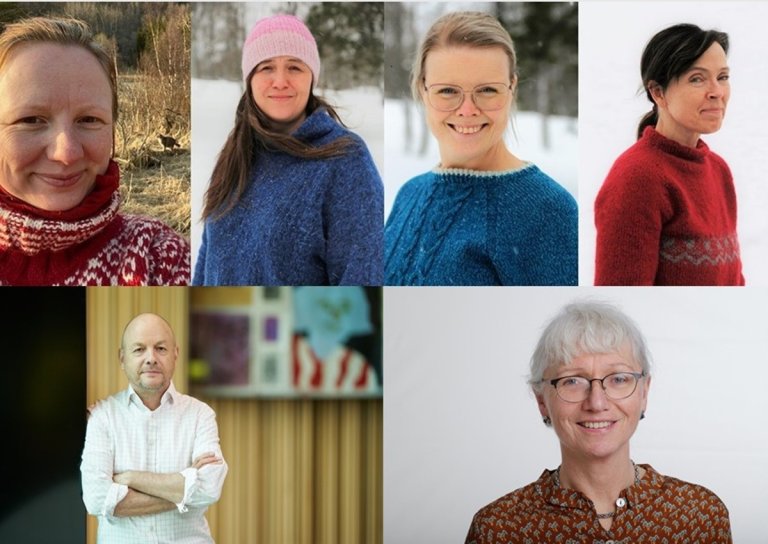 Øvst frå venstre: Frå Reinhelsetjenesten: Line Olsen, Rebecca Davidson, Ingebjørg Nymo og Torill Mørk. Nedst frå ventsre: Duncan Colquhoun og&nbsp;Mette Valheim. Foto: Eivind Røhne, Veterinærinstituttet og Veterinærinstituttet