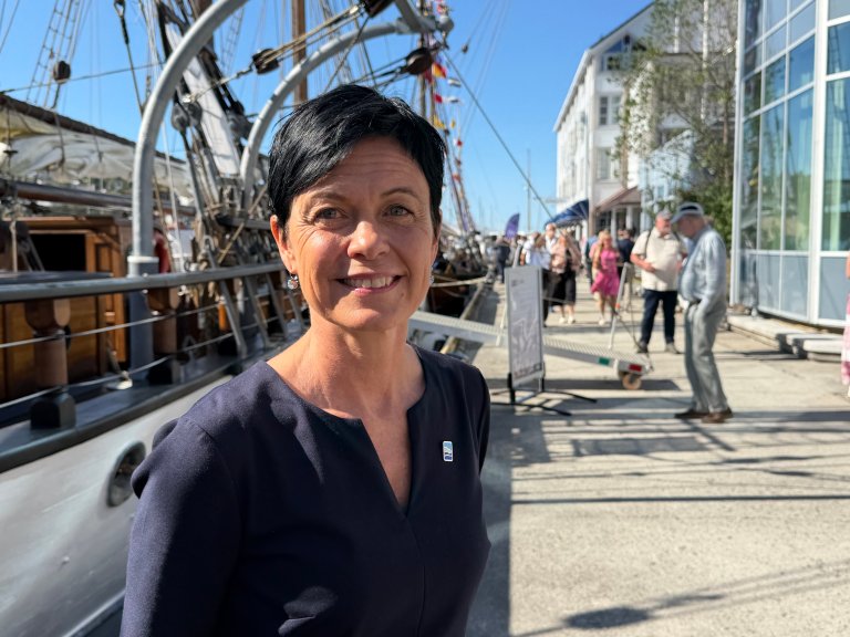 Ingunn Sommerset på plass under Arendalsuka. Hun mener det er håp om at nedgangen i dødelighet kan etablere seg som en trend. Foto: Tom Haavardstun, Veterinærinstituttet