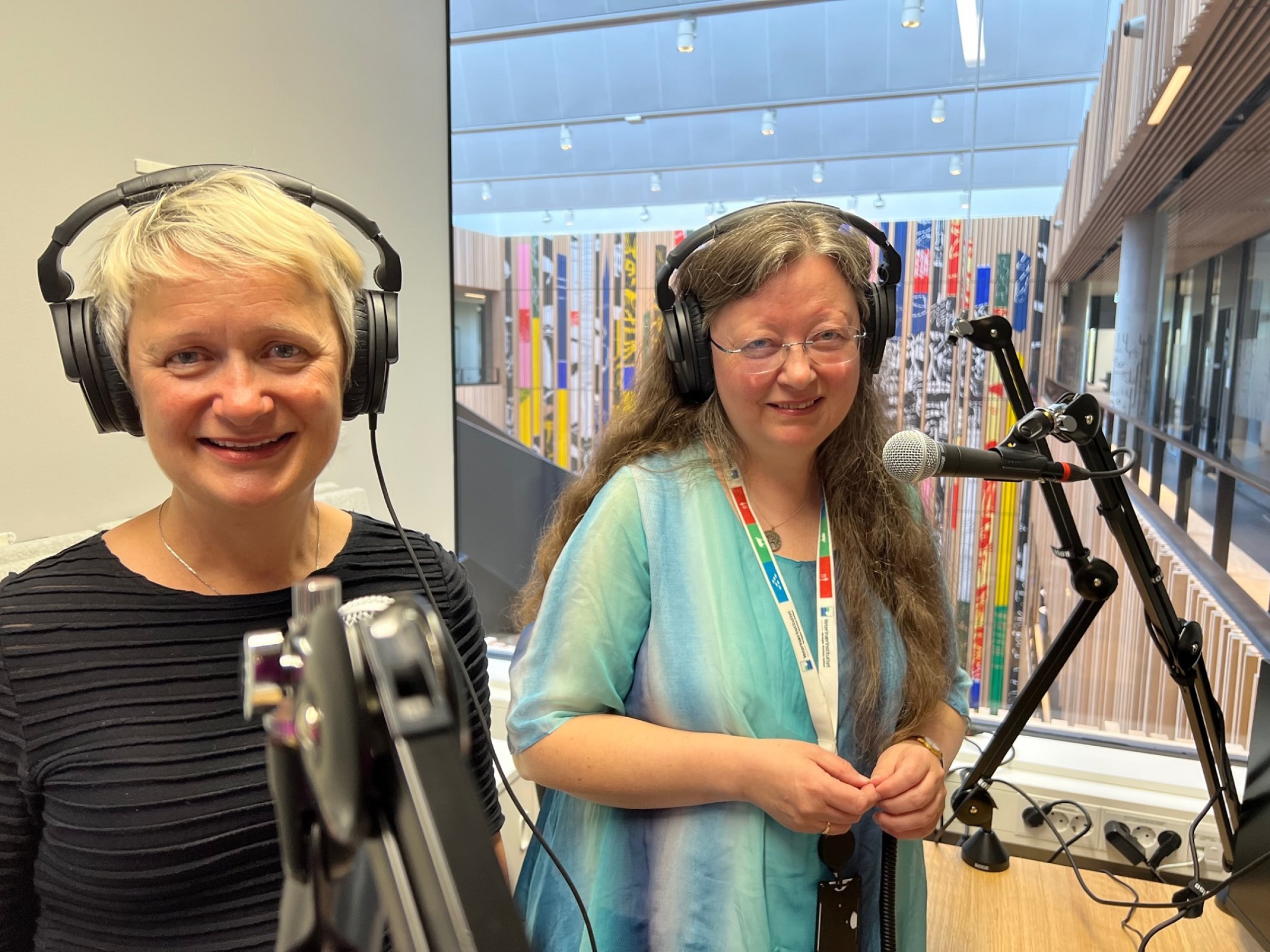Gjester på VETpodden Ann Ingeborg Wålen fra Kjeller Innovasjon og Taran Skjerdal, seniorforsker ved Veterinærinstituttet. Foto: Bryndis Holm